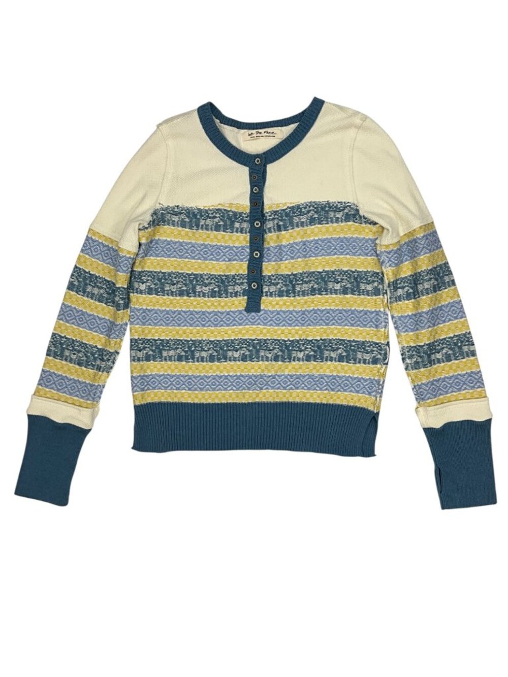 Free People We The Free To The Woods Henley Sweater S Light Combo Thermal - Picture 14 of 16